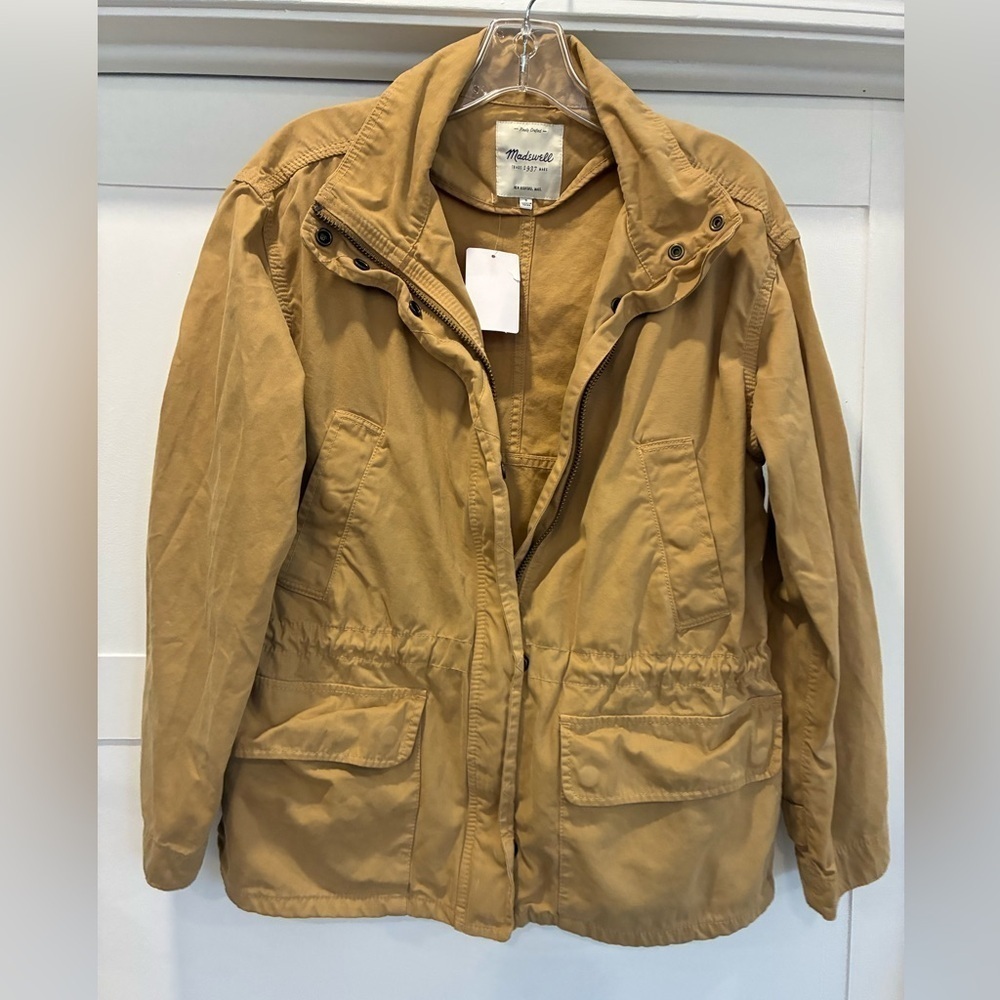 Madewell tan cargo zip up jacket size S
